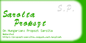 sarolta propszt business card